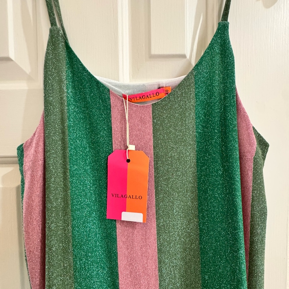 Vilagallo Glittery Green and Pink blouse